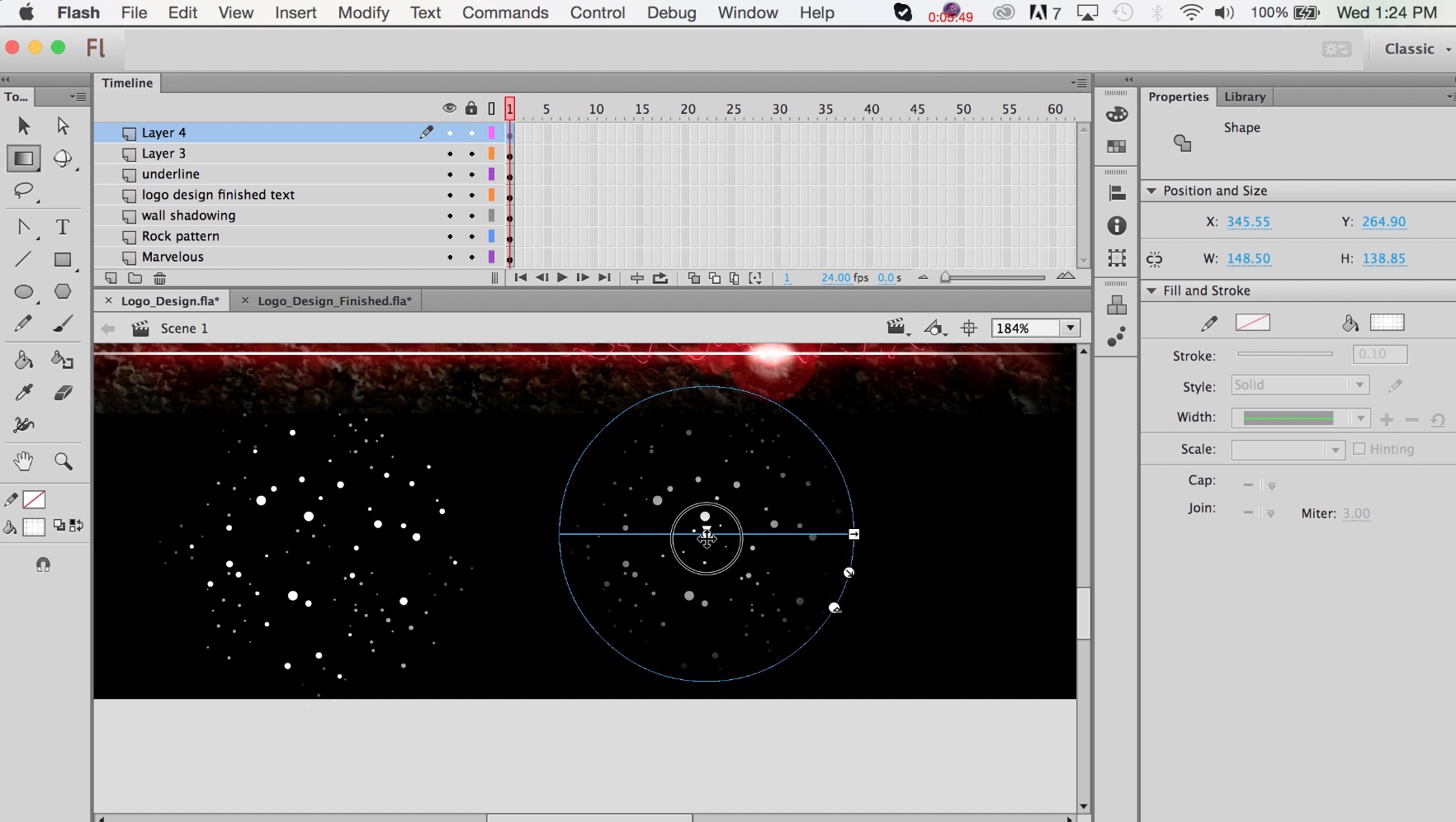 Adding stars in Adobe Flash