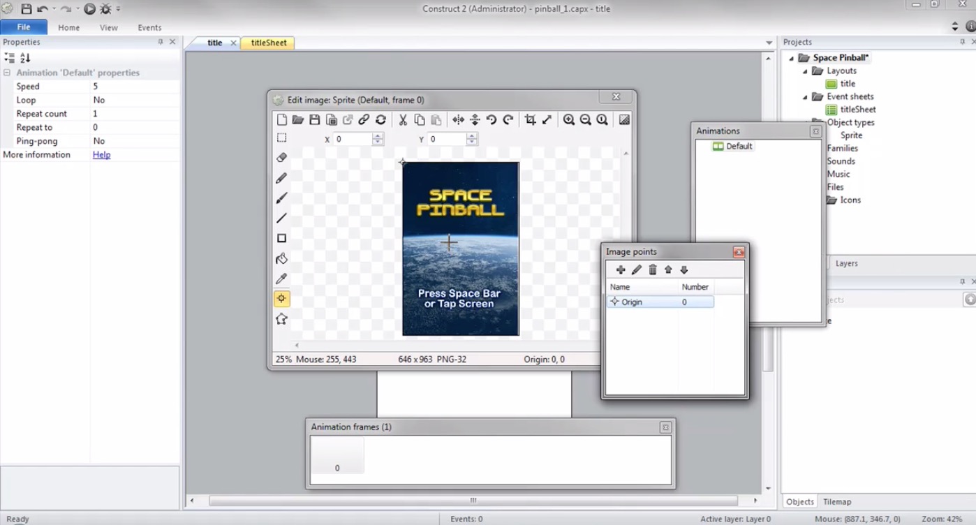 Construct Pinball Game Tutorial Preview