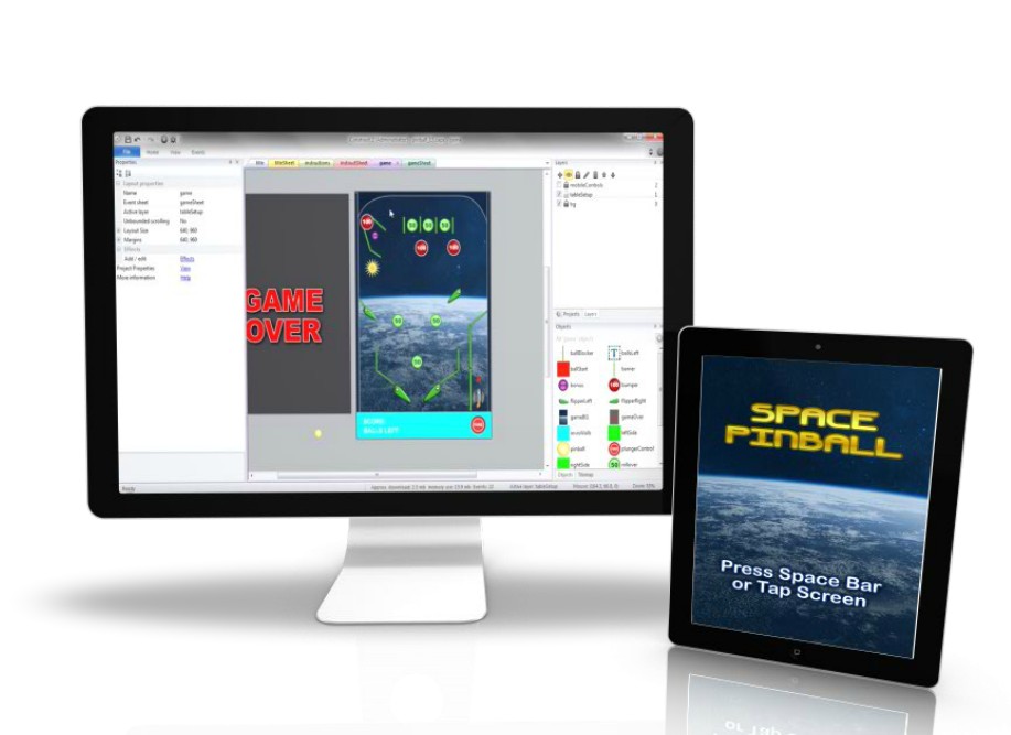 Space Pinball Tutorial with Construct 2