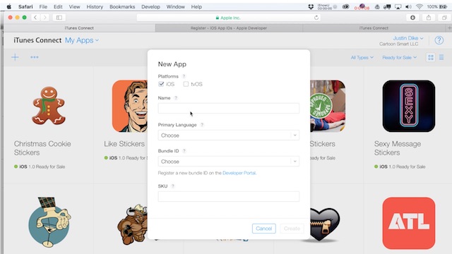 Using iTunes Connect to Make an App Listing and Bundle ID