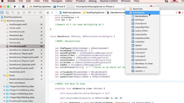 Role Playing Games with Sprite Kit and Swift 3 - Part 11 - Splitting the GameScene Into Extensions