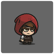 Medieval Hooded Girl royalty free game art