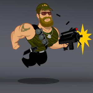 Animated character jumping