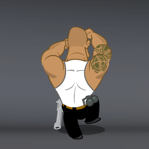 Fully animated, free game character The Rock style