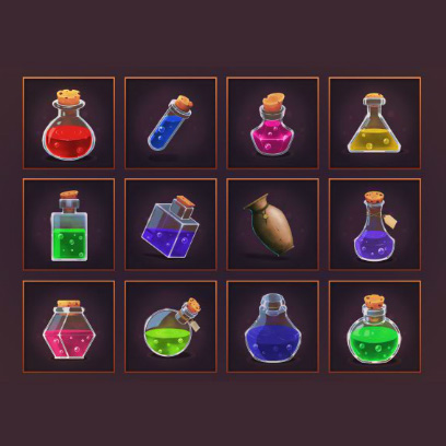 GUI Potion Icons for Games