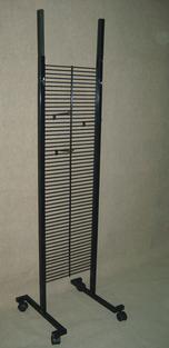 Stand with plugged hooks and logo handle
