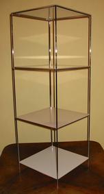 Metal construction with plastic shelves