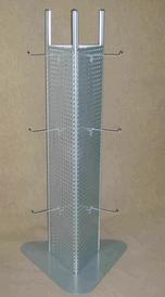 Triangular stand made of perforated sheet