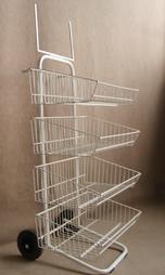 Trolley with 4 baskets and logo holder