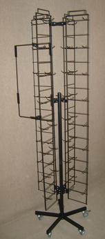 Rotary 4 walls stand with hooks, additional space for graphics