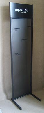 Display stand with in-sheet hooks