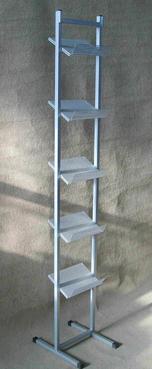 Floor stand with shelves made ​​of perforated sheet