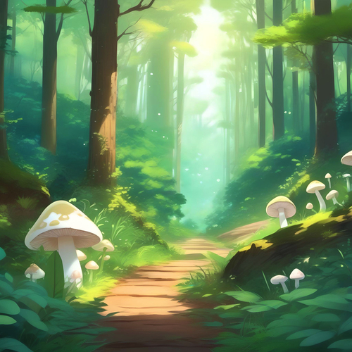 Lofi Nature: Calm Forest Cover Art Blurred Background
