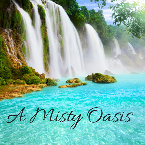 A Misty Oasis Cover Art Blurred Background