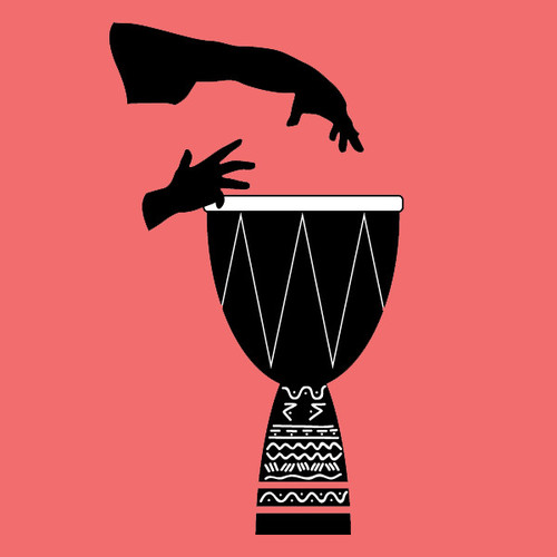 African Djembe Drums (Soft) Cover Art Blurred Background