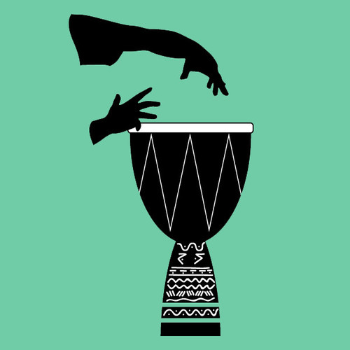 African Djembe Drums (Percussive) Cover Art Blurred Background