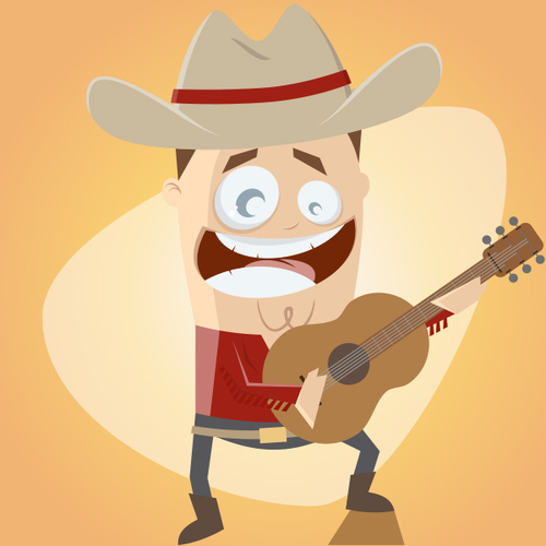 Man Yodeling Cover Art Blurred Background
