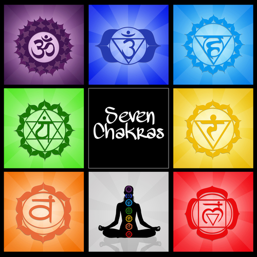Journey Through the 7 Chakras Cover Art Blurred Background