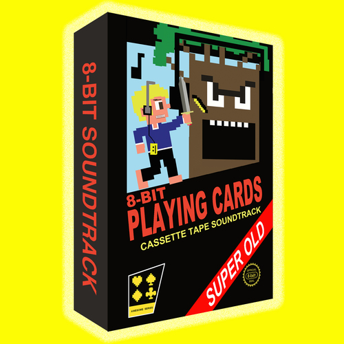 8-BIT Playing Cards Soundtrack Cover Art Blurred Background
