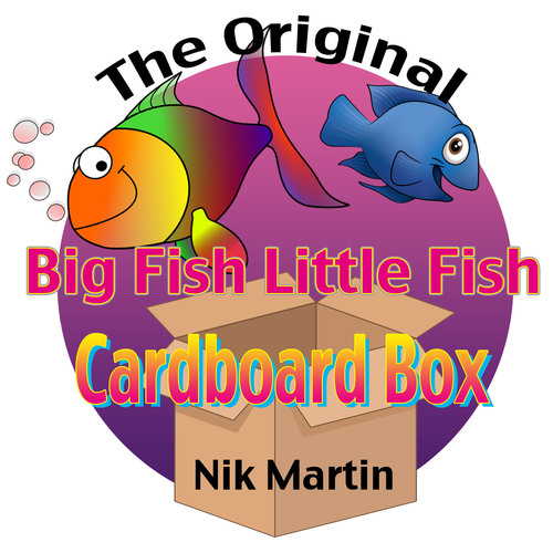 Big Fish Little Fish Cardboard Box Cover Art Blurred Background