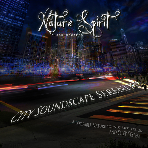 City Soundscape Serenity (A Loopable Nature Sounds Meditation and Sleep System) Cover Art Blurred Background
