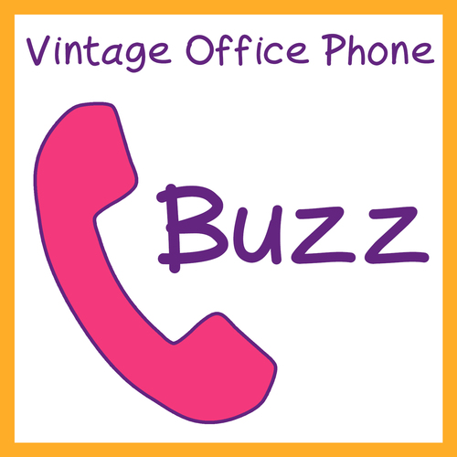 Vintage Office Phone Buzz Cover Art Blurred Background