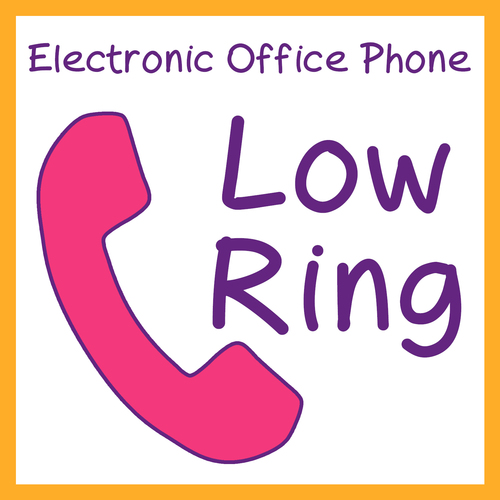 Electronic Office Phone Low Ring Cover Art Blurred Background