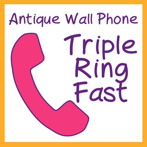 Antique Wall Phone Triple Ring Fast Cover Art Blurred Background