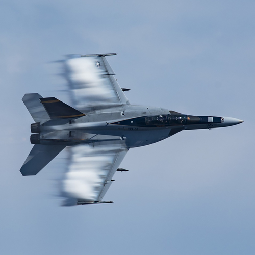 F18 Fighter Jet Pass By Cover Art Blurred Background