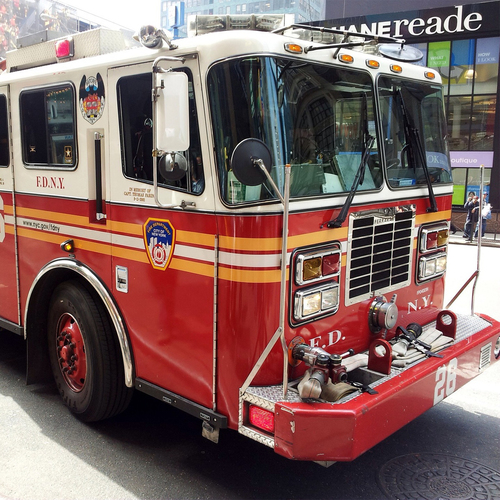 Fire Truck Departure Cover Art Blurred Background