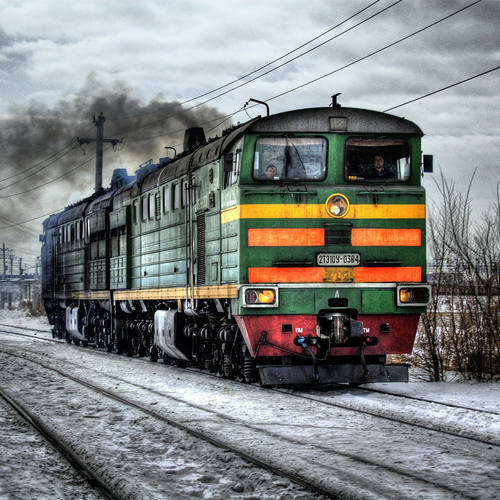 Diesel Train Horn with Doppler Effect Cover Art Blurred Background