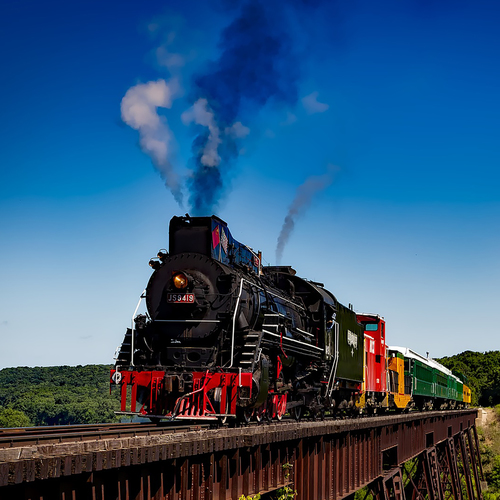 Steam Train Bell Cover Art Blurred Background