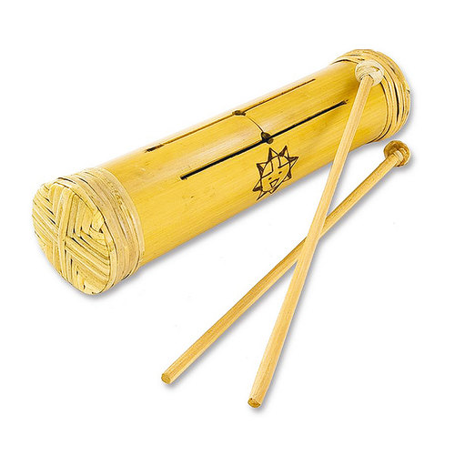 Elegant Bamboo Drum Cover Art Blurred Background