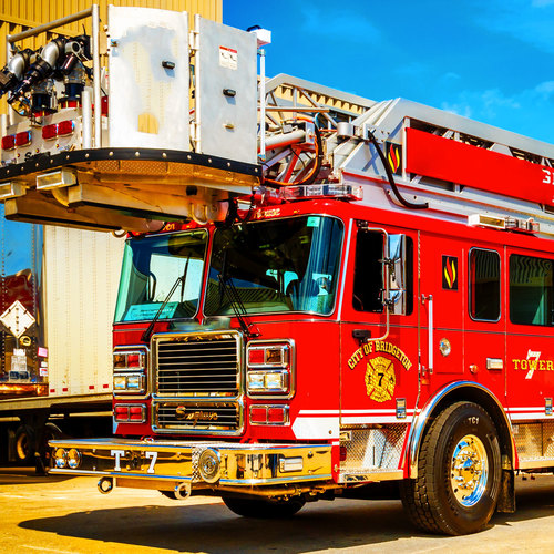 Fire Truck Alarm Siren Cover Art Blurred Background