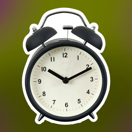 Old Vintage Alarm Clock Cover Art Blurred Background