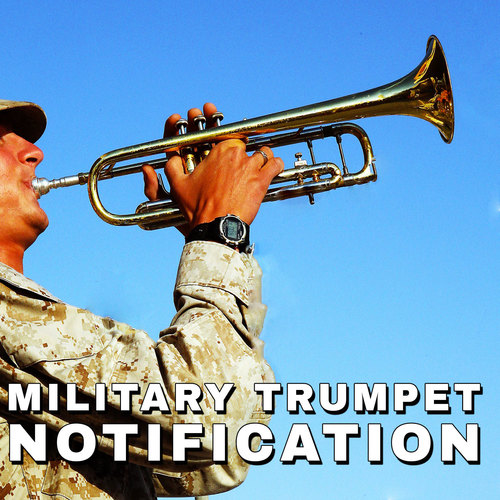 Military Wake Up Trumpet Notification Cover Art Blurred Background