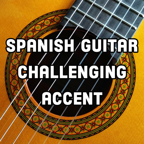 Spanish Guitar Challenging Accent Cover Art Blurred Background