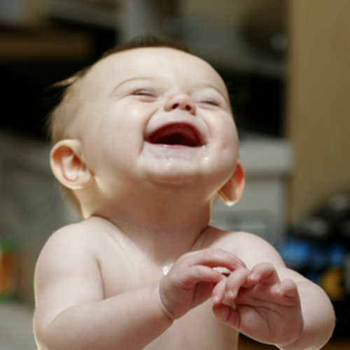 Baby Laughing Cover Art Blurred Background