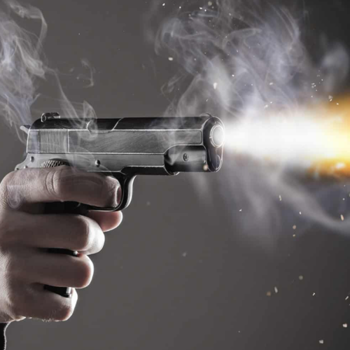 Gun Shot (Revolver Hand Gun Remix) Cover Art Blurred Background