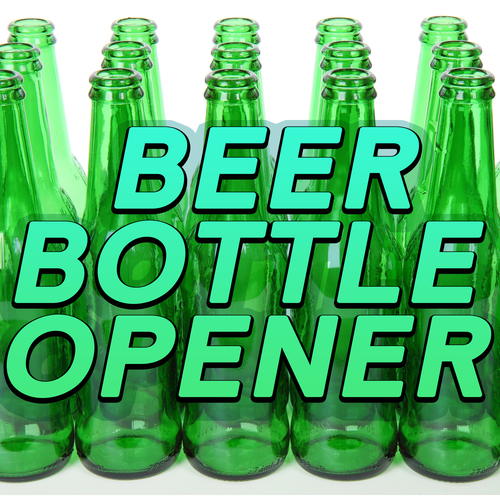 Beer Bottle Pop Opener Cover Art Blurred Background