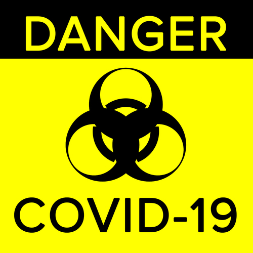 Danger COVID-19 Corona Alarm Cover Art Blurred Background