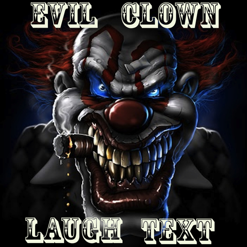 Evil Clown Laugh Text Cover Art Blurred Background