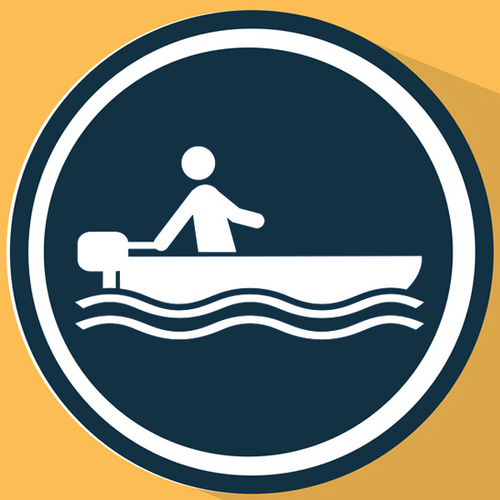 Boat Outboard Motor Cover Art Blurred Background