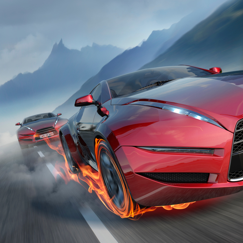 Turbo Power (Skyline Racing Engine Rev) Cover Art Blurred Background