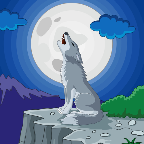 Wolf Howling Cover Art Blurred Background