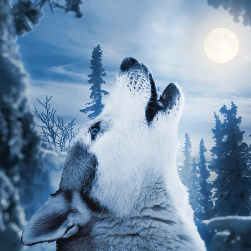 Howling Wolves (Wolf Howl) Cover Art Blurred Background