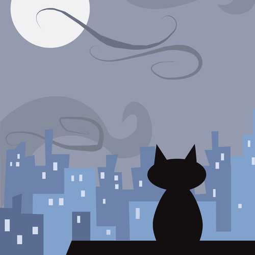 Cat Meowing Cover Art Blurred Background