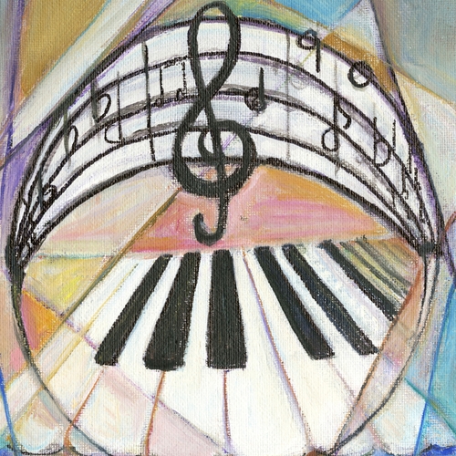 Beethoven: Moonlight Sonata on Piano Cover Art Blurred Background