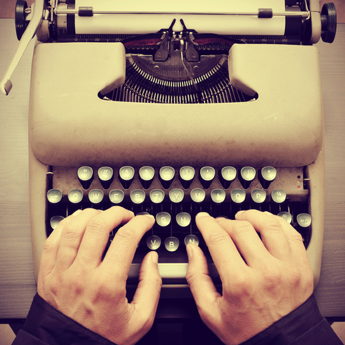 Old School Typewriter (With the Ding) Cover Art Blurred Background