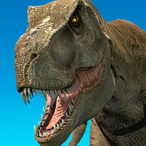 T-Rex Jurassic Dinosaur Roar Cover Art Blurred Background